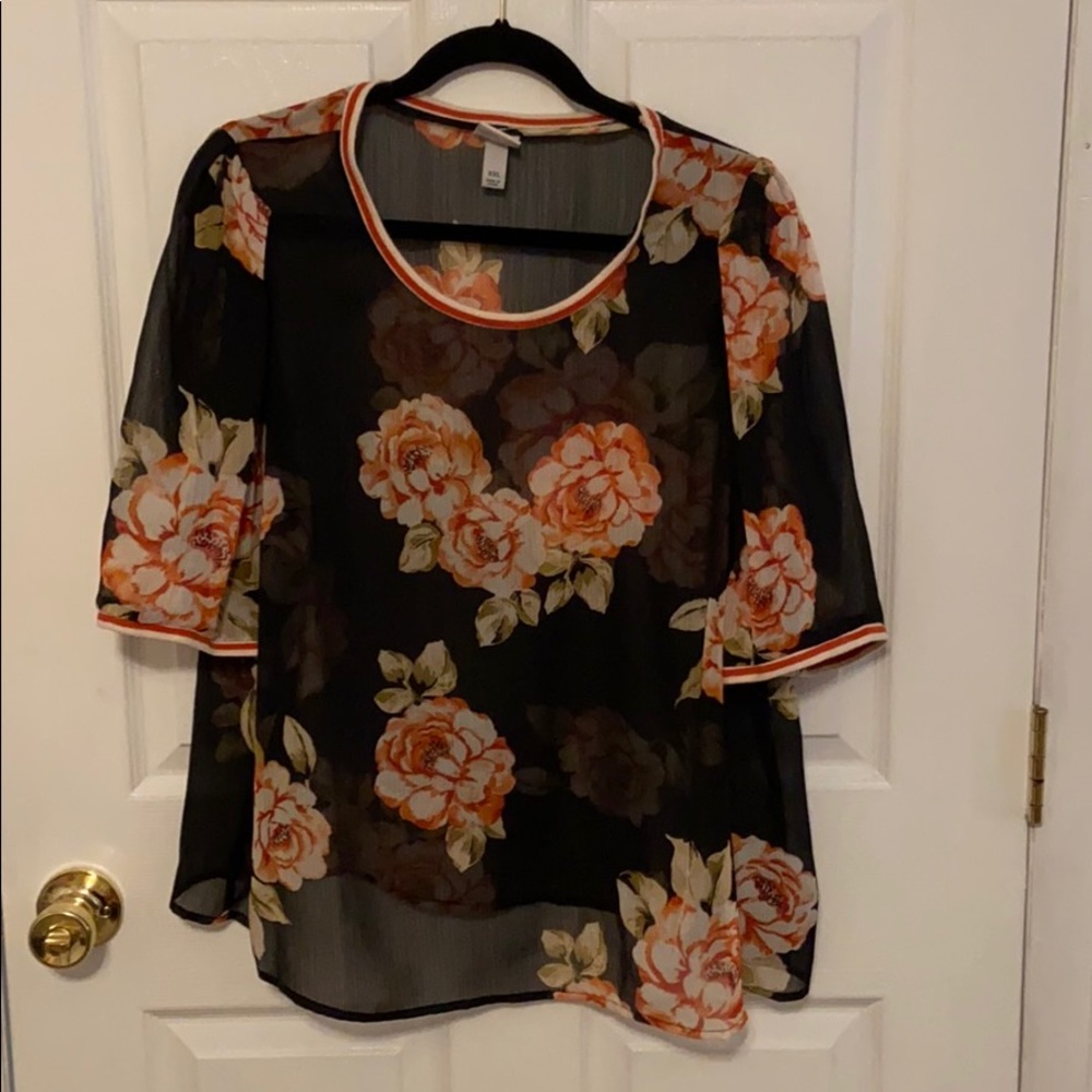 Sheer Floral Top
